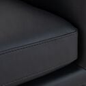 Canapé 3 places fixe en cuir de vachette - noir-TIMO