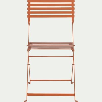 Chaise de jardin pliante en acier - marron rustrel-CERVIONE