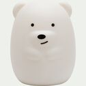 Veilleuse LED souple en forme d'ours - blanc H19cm-TEDDY