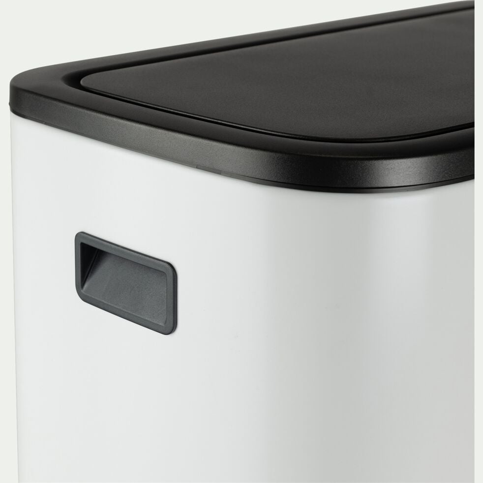 Poubelle de tri Brabantia de cuisine en acier et plastiques recyclés - blanc 2x30L-BO TOUCH