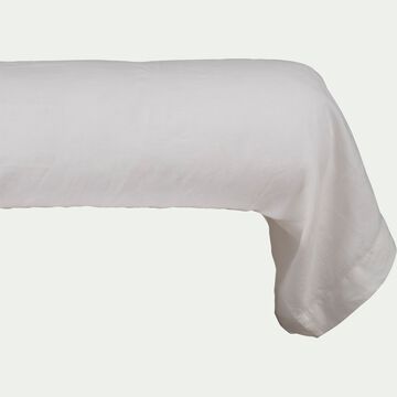 Taie de traversin en lin lavé - blanc capelan 45x190cm-VENCE