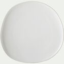 Assiette plate en grès blanc ventoux D27cm-KYMA