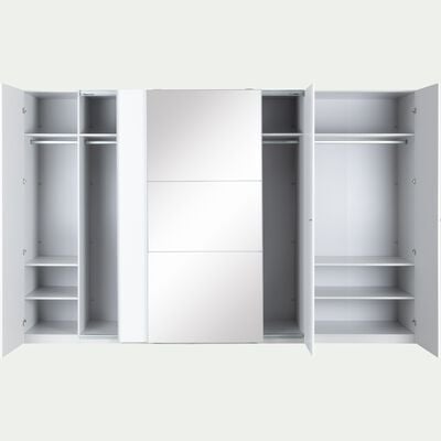 Armoire portes coulissantes avec extensions - blanc-DIMITRI