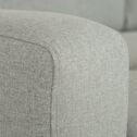 Canape fixe 3 places en tissu avec tetiere reglable - sunday gris clair-ODYS