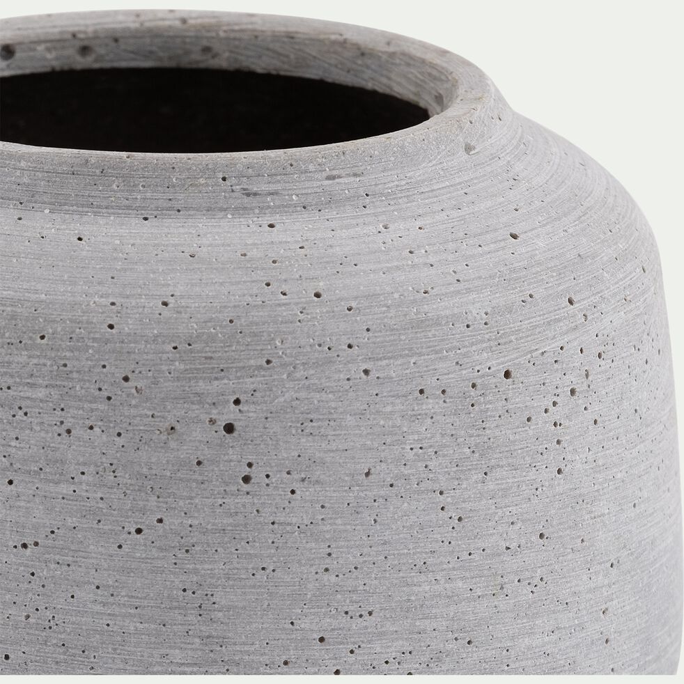 Vase conique en poudre de pierre - gris D11xH8cm-CALCIS