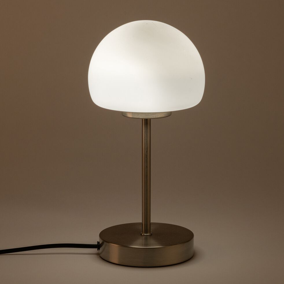 Lampe électrifiée tactile en acier et verre - argenté H26cm-YLO