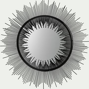 Miroir soleil en acier et verre - gris D81cm-ANAYA