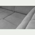 Canapé d'angle droit convertible avec coffre en tissu doux - gris-ORIGANO