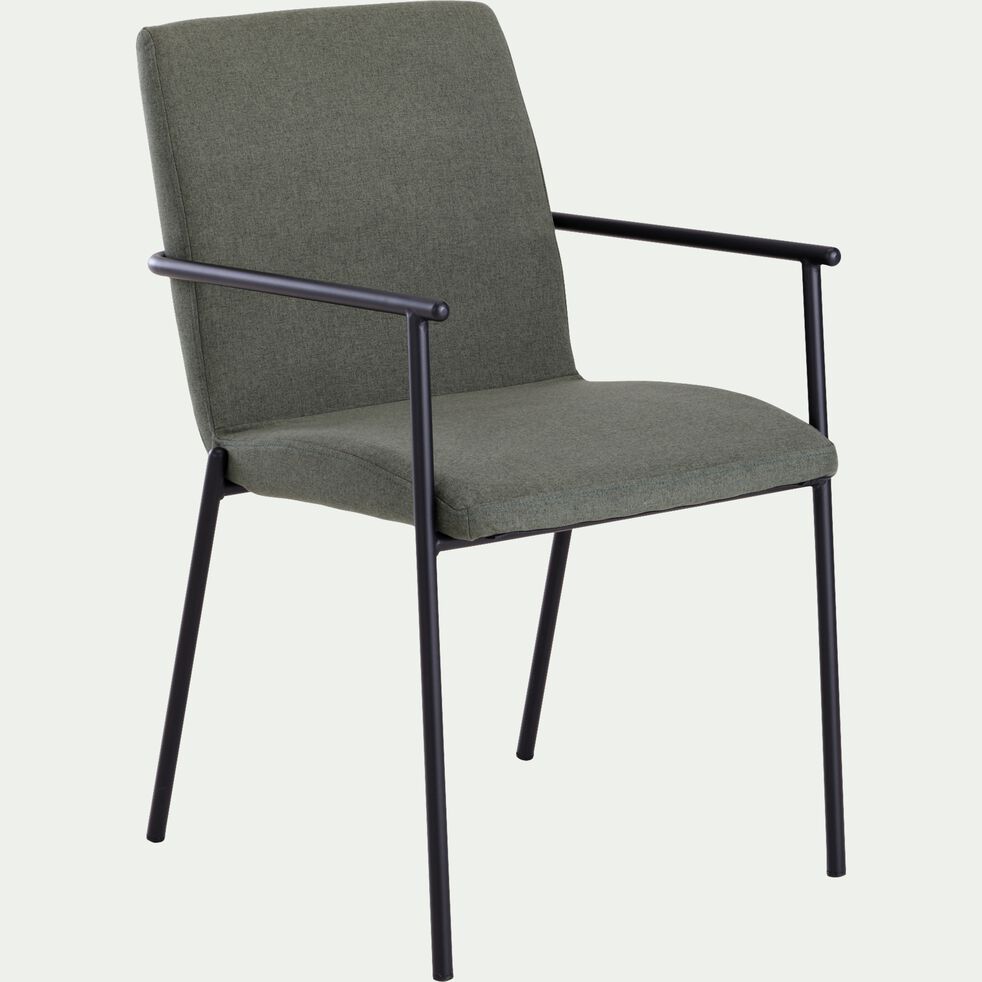 Chaise en tissu avec accoudoirs - vert cèdre-JASPER