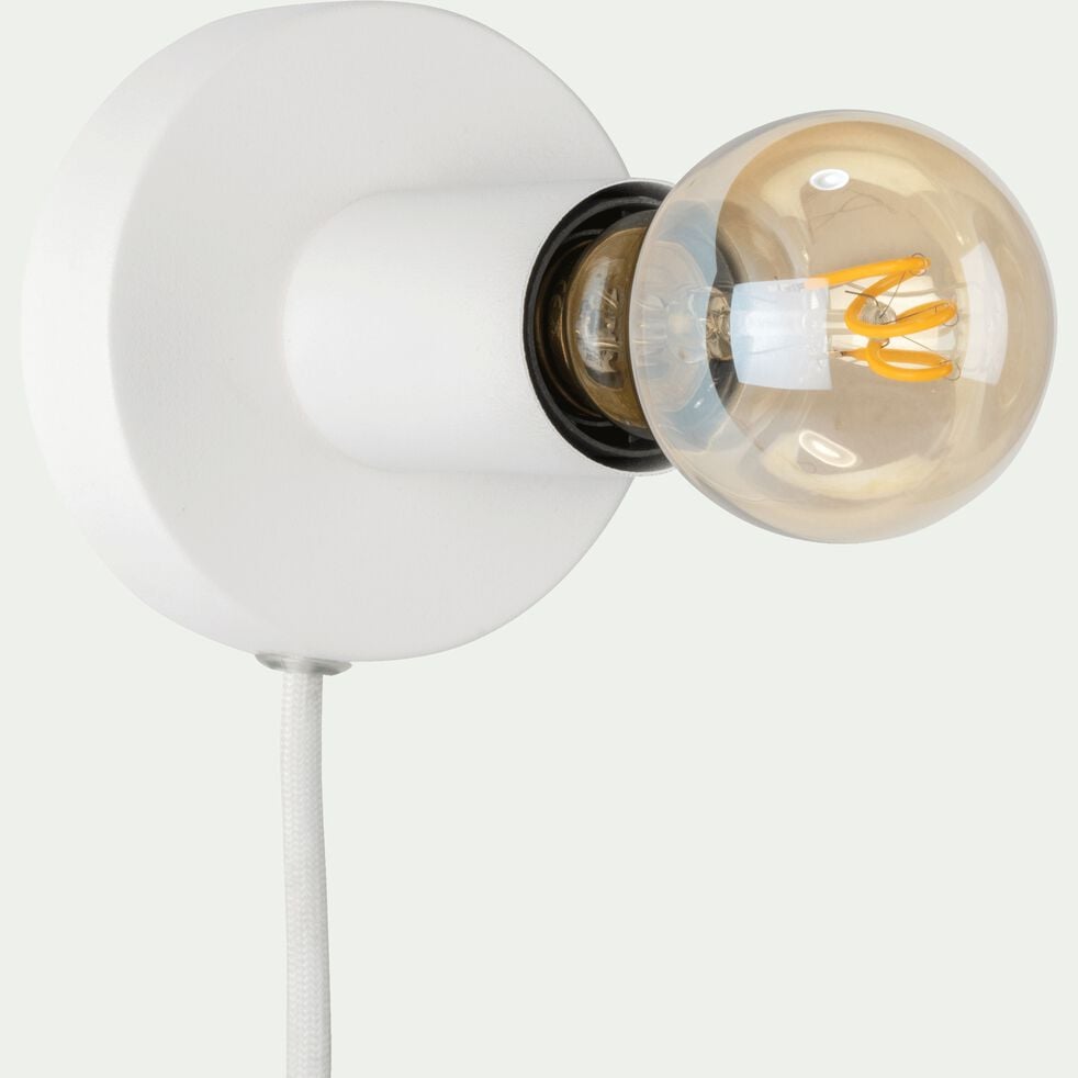 Lampe applique en métal blanc D10xH9cm-ODERA