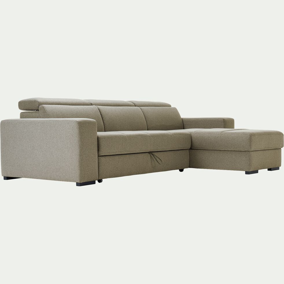 Canapé d'angle réversible et convertible en tissu - beige roucas-ORIGANO