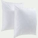 Lot de 2 oreillers moelleux anti acarien et anti bactérien - blanc 60x60cm-GREEN