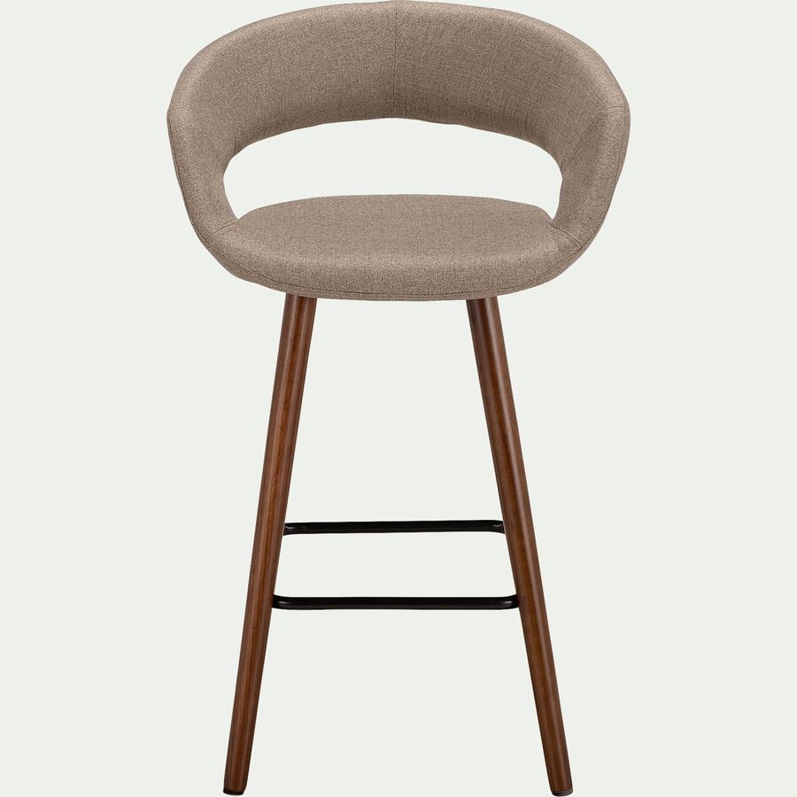 Chaise de bar en tissu avec accoudoirs beige roucas - H65.5cm-JOYAU