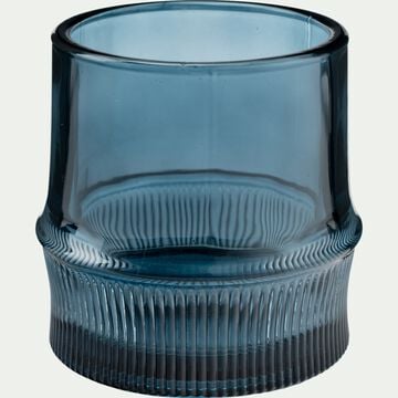 Photophore en verre H8cm - bleu-VLORE