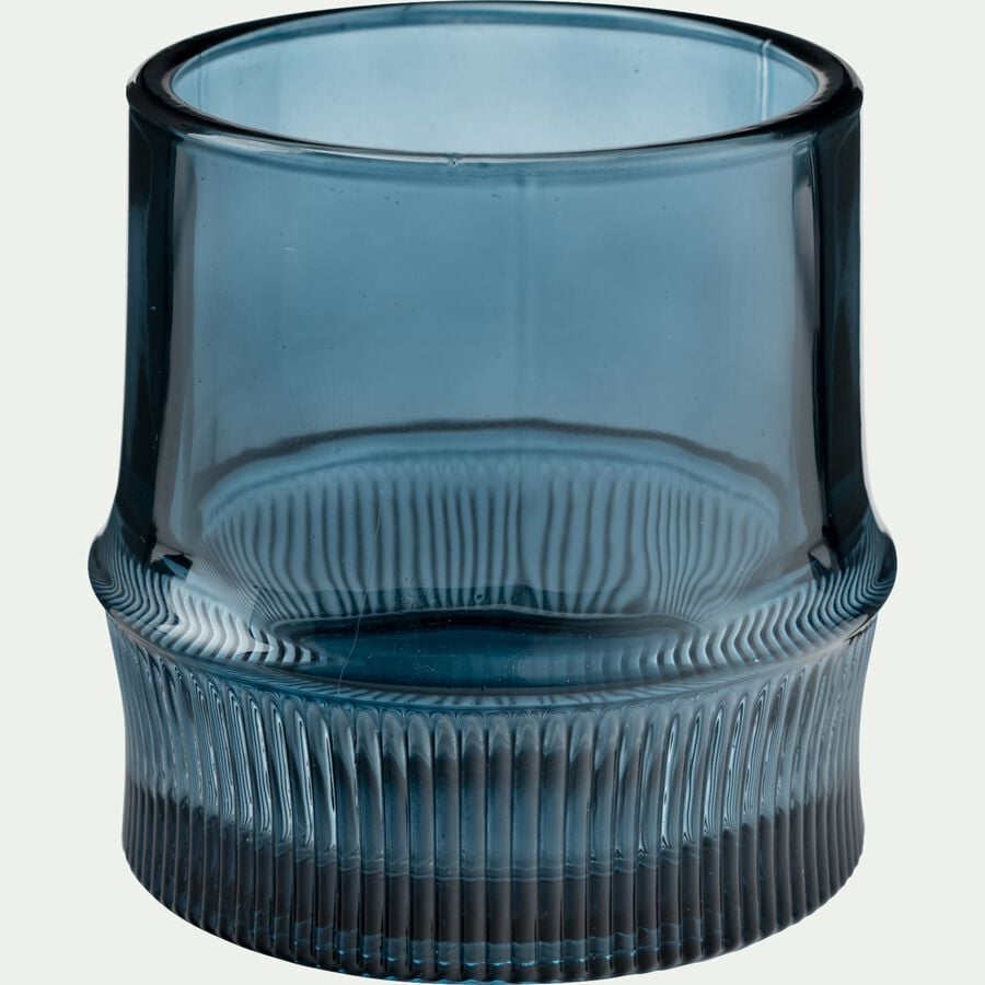Photophore en verre H8cm - bleu-VLORE