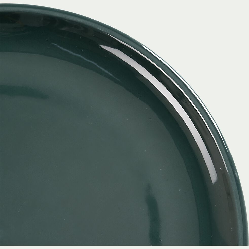 Assiette plate en faïence - vert olivier D27cm-JANGAL