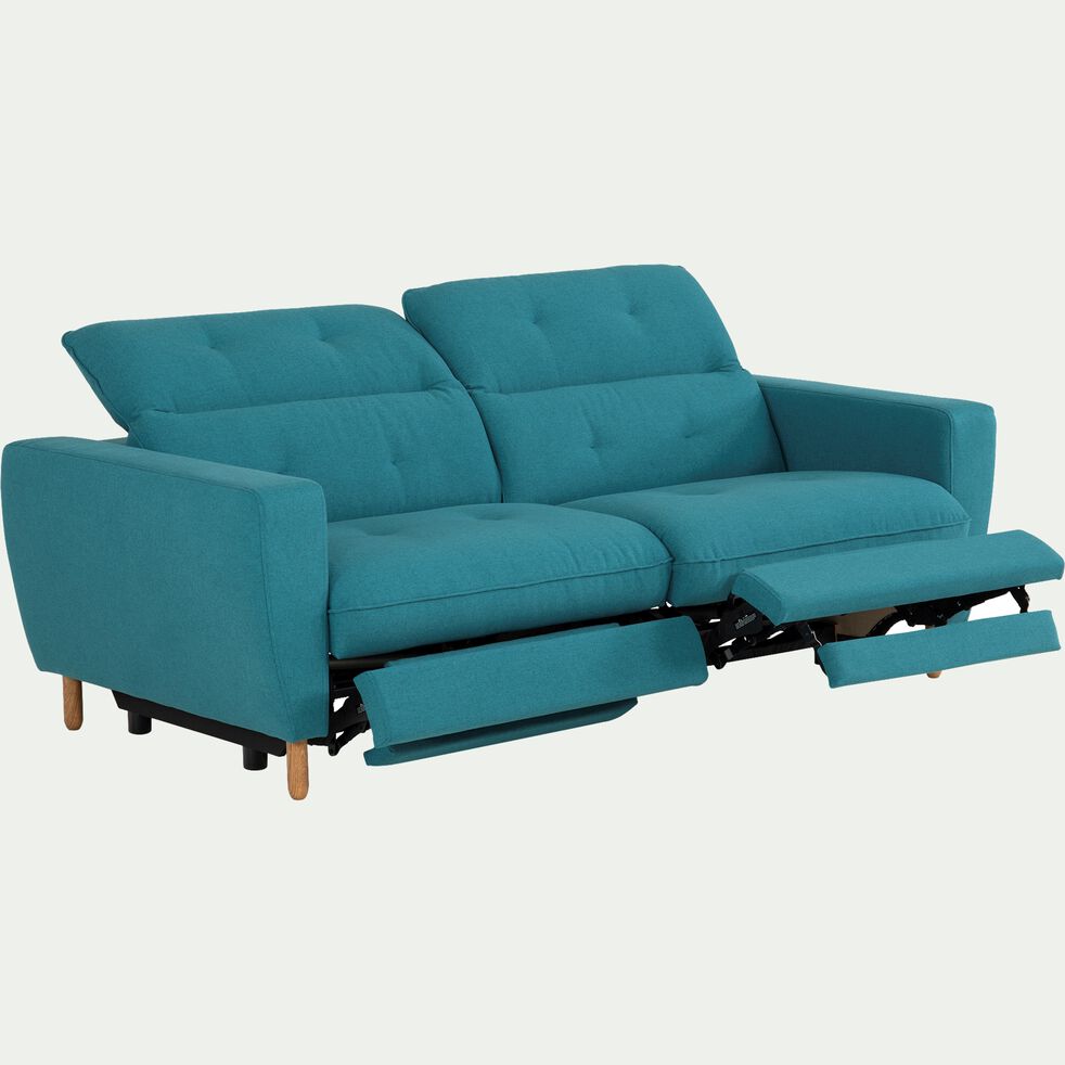 Canape relax 3 places en tissu avec tetiere reglable - sunday bleu-ODYS