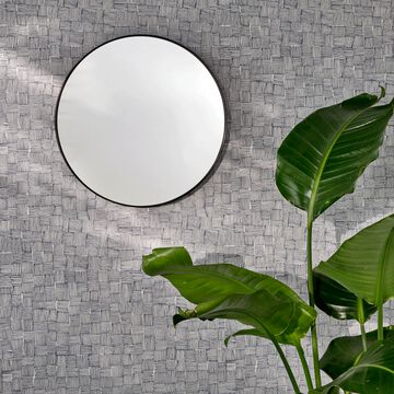 Miroir rond en bois noir D40cm-OUNDO