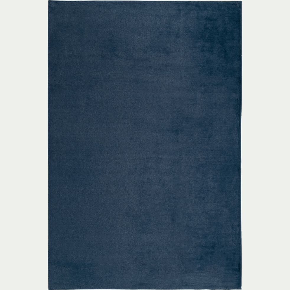Tapis imitation fourrure - bleu figuerolles 100x150cm-ROBIN