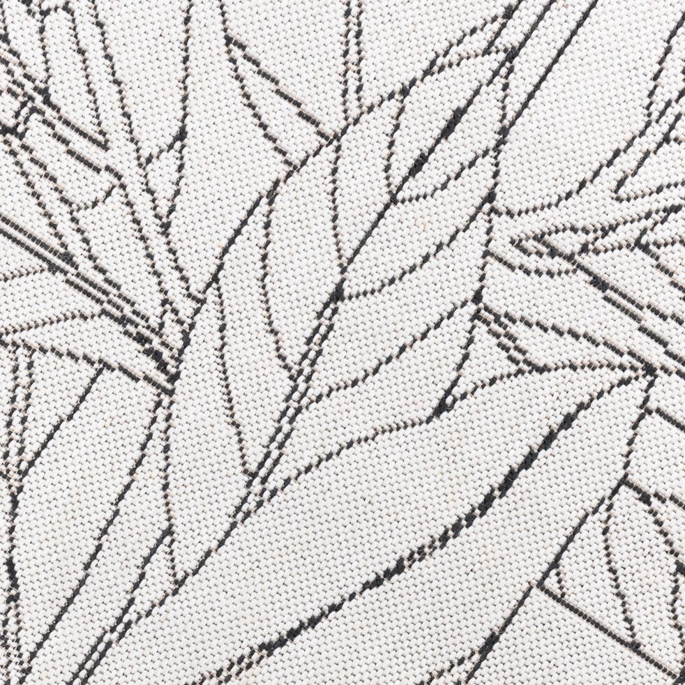 Tapis intérieur et extérieur imprimé motif Laurier - blanc écru 160x230cm-LAURIER