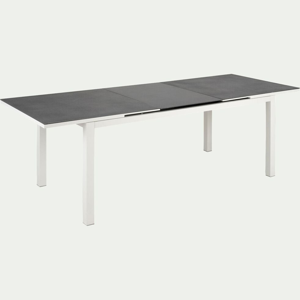 Table de jardin extensible en verre et aluminium - gris (6 à 10 places)-LANCIANO