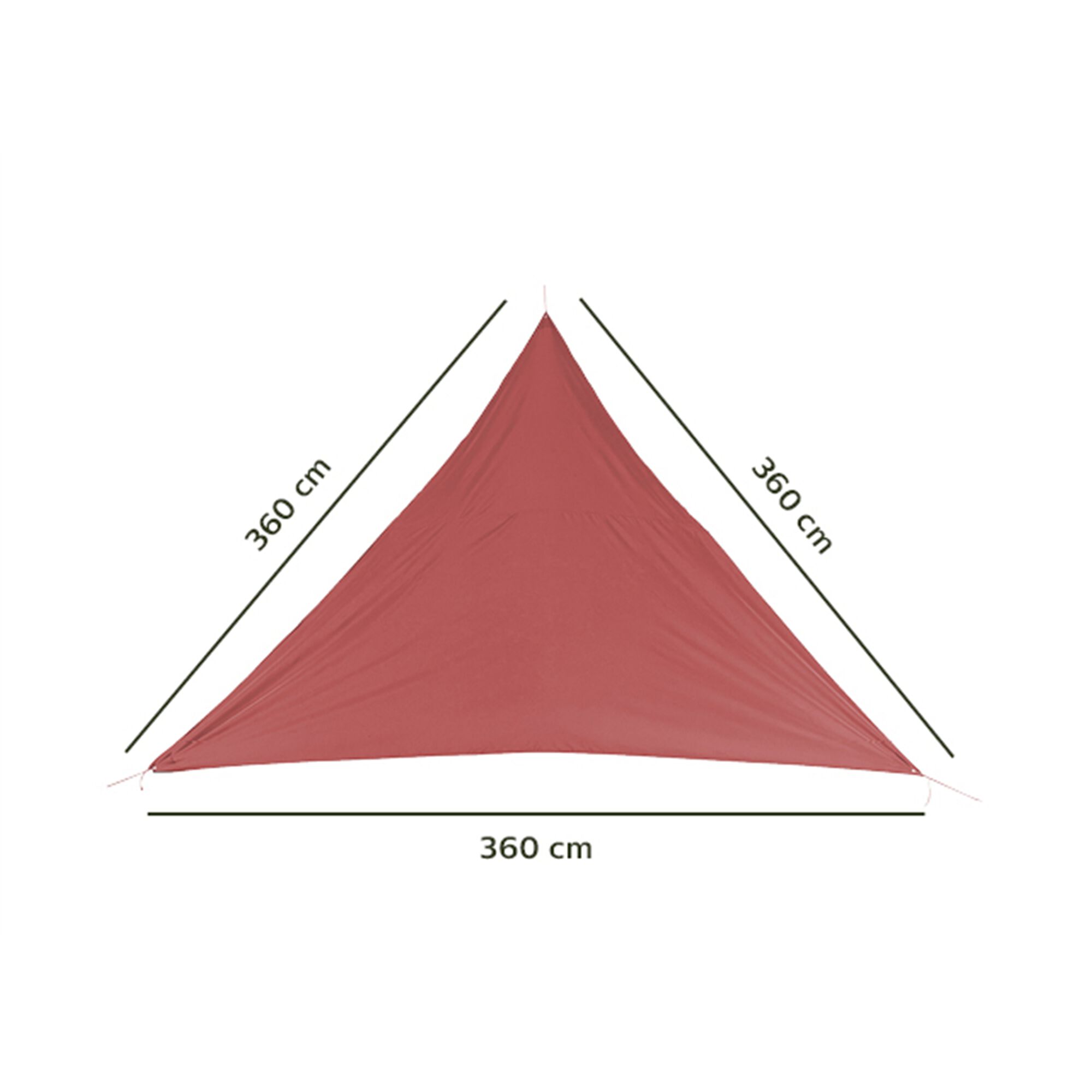 Voile d'ombrage triangle 3,6m - rouge ricin-Rosa