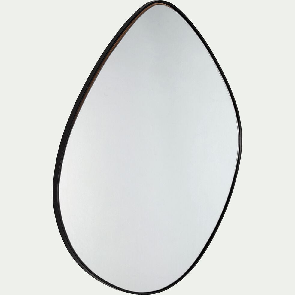 Miroir en métal - noir 71,5x70,5cm-HONNOREE