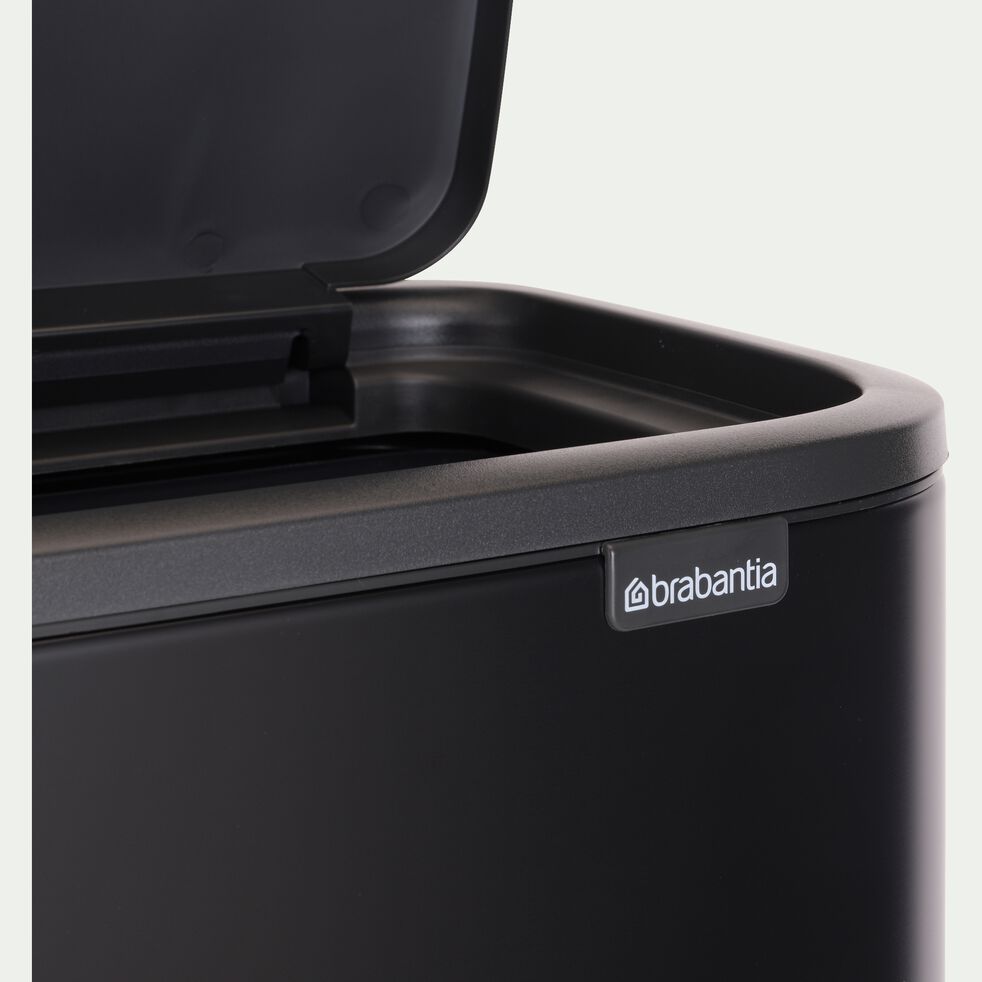 Poubelle Brabantia de cuisine en acier et plastiques recyclés - noir mat 11+23L-BO TOUCH