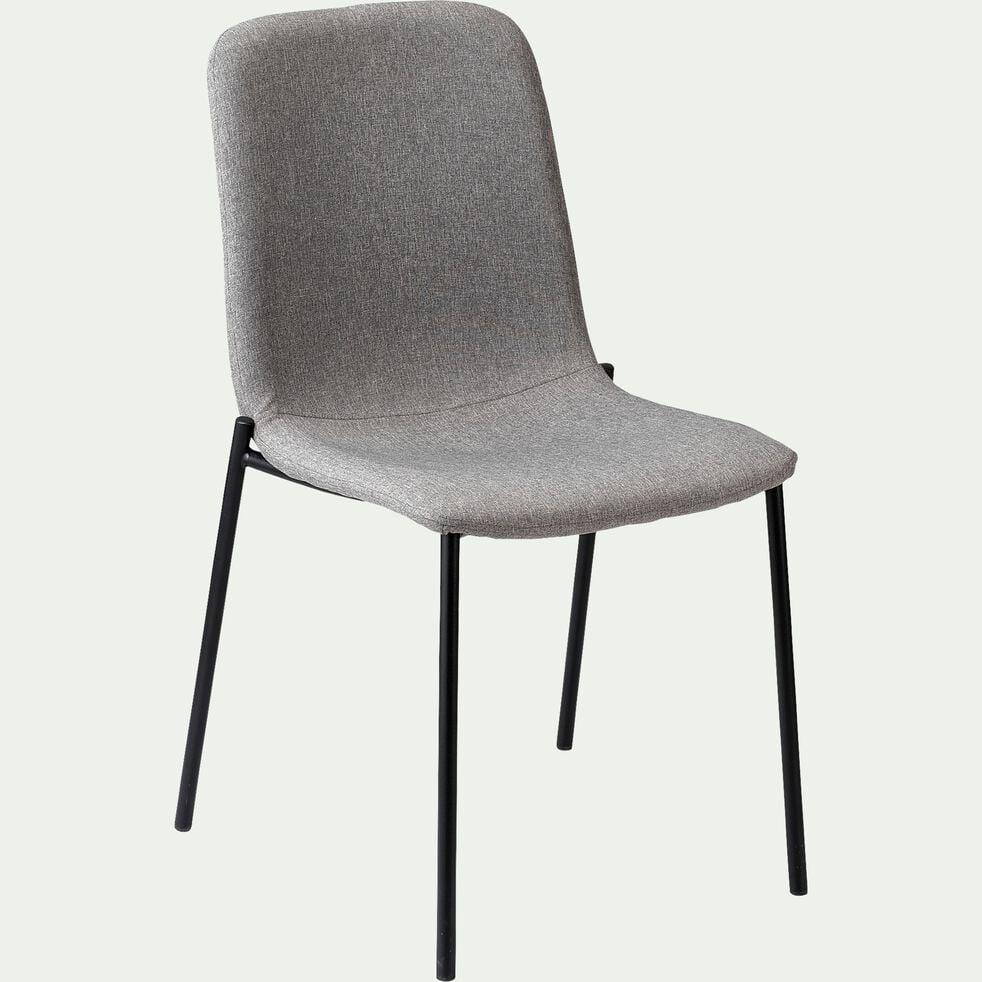 Chaise en tissu - gris clair-LINA