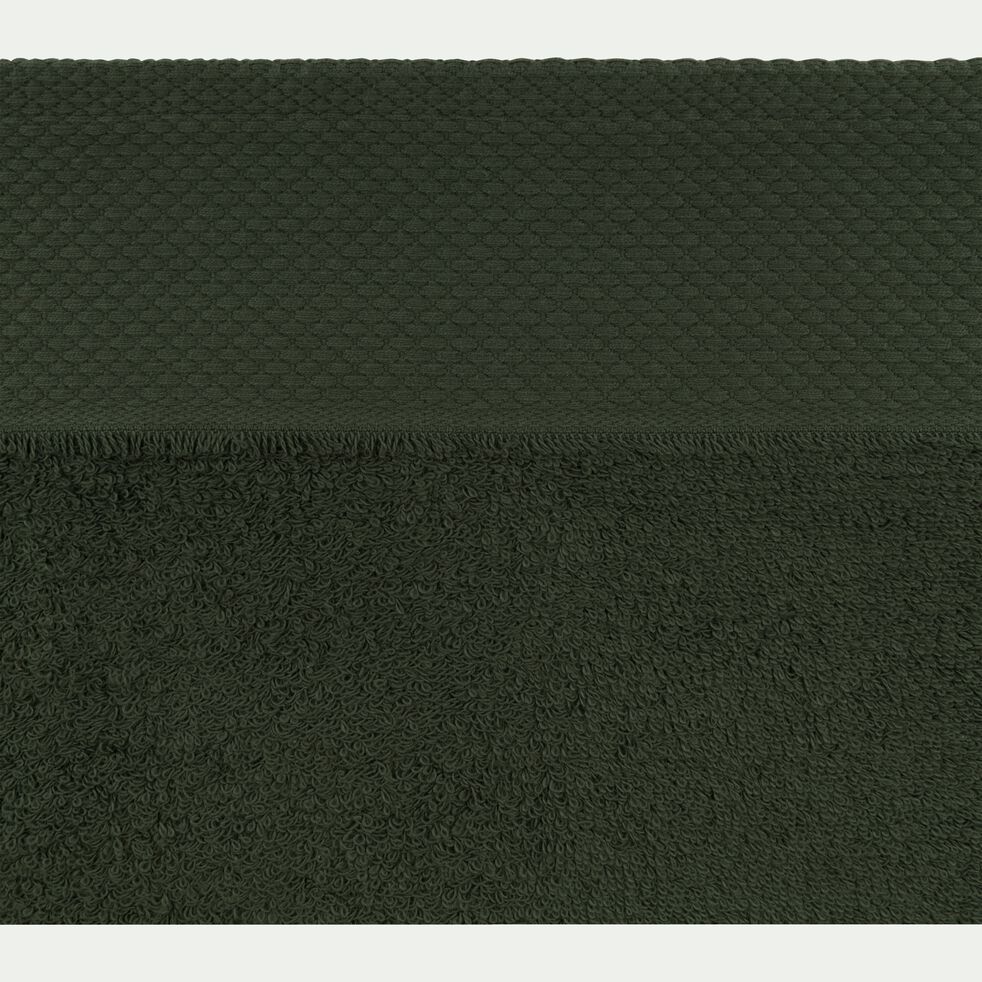 Drap de douche en coton peigné - vert cèdre 70x140cm-AZUR