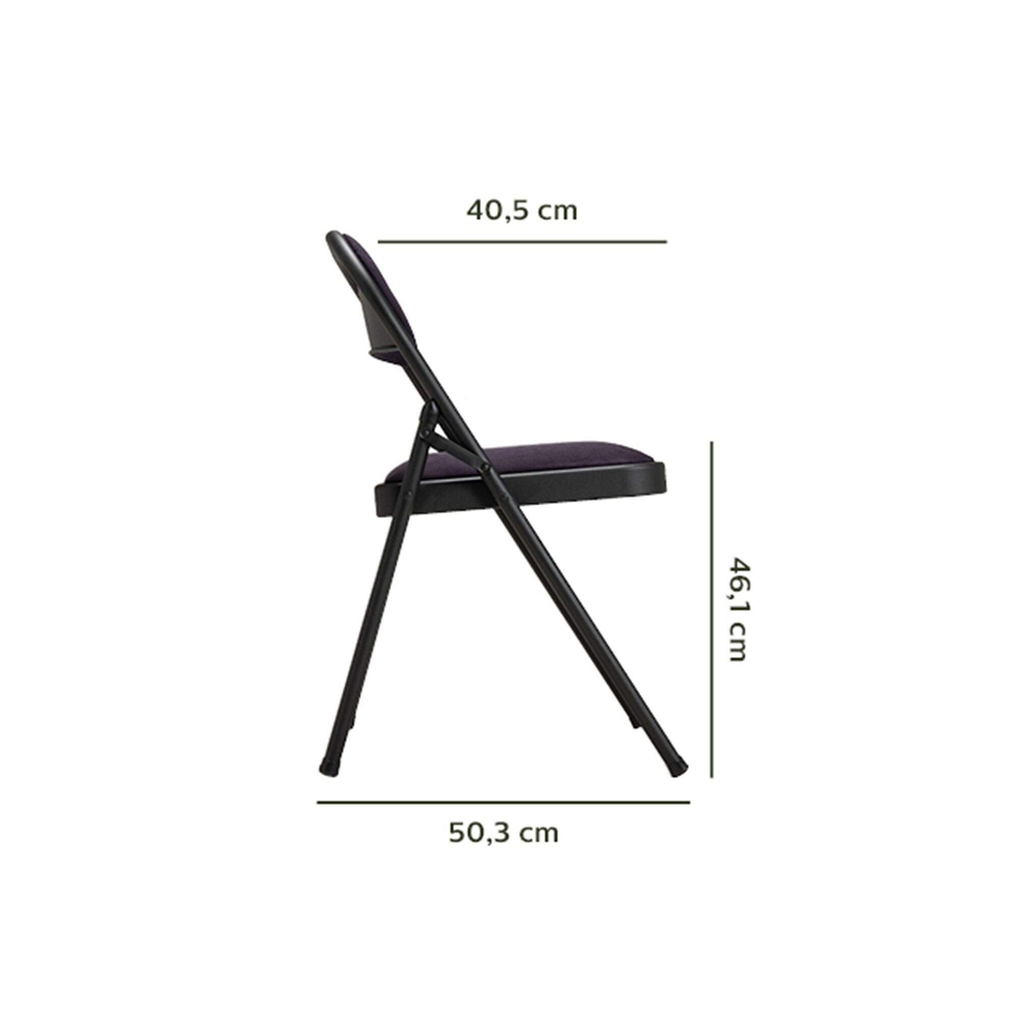 Chaise pliante en métal et tissu - noir calabrun-CASTA