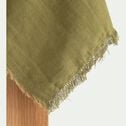 Nappe frangée en lin et coton - vert garrigue 150x250cm-CASTILLON