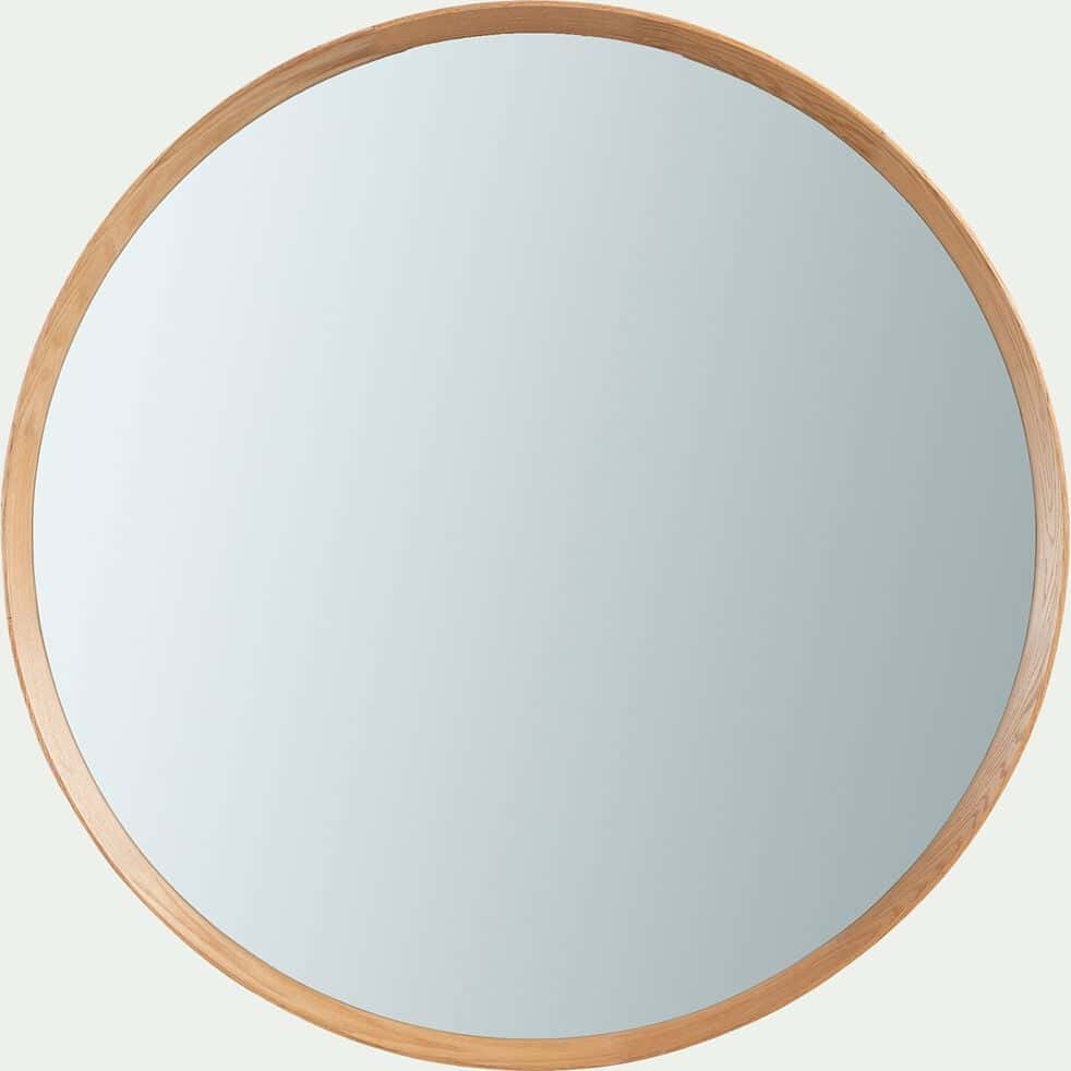 Miroir rond en bois - bois clair d100cm-ALIS