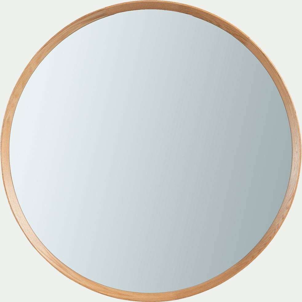 Miroir rond en bois d100cm - naturel-ALIS