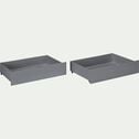 lot de 2 tiroirs de lit à roulettes - gris 61x200cm-NOA