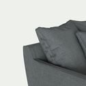 Canapé 3 places fixe tissu mixte - gris ardoise-LENITA