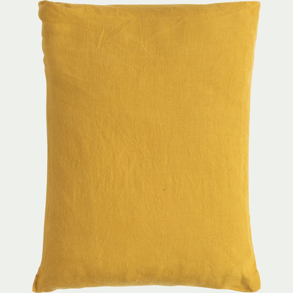 Drap plat en lin lavé 270x300cm - jaune argan-VENCE