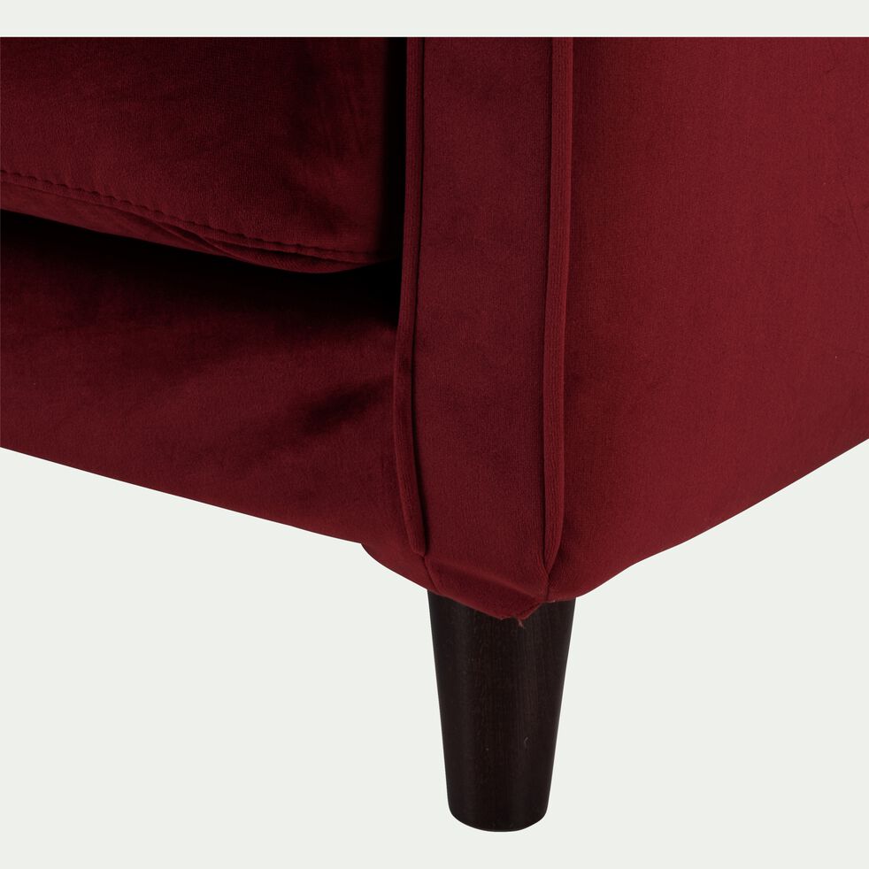 Canapé 2 places fixe en velours - rouge sumac-LENITA