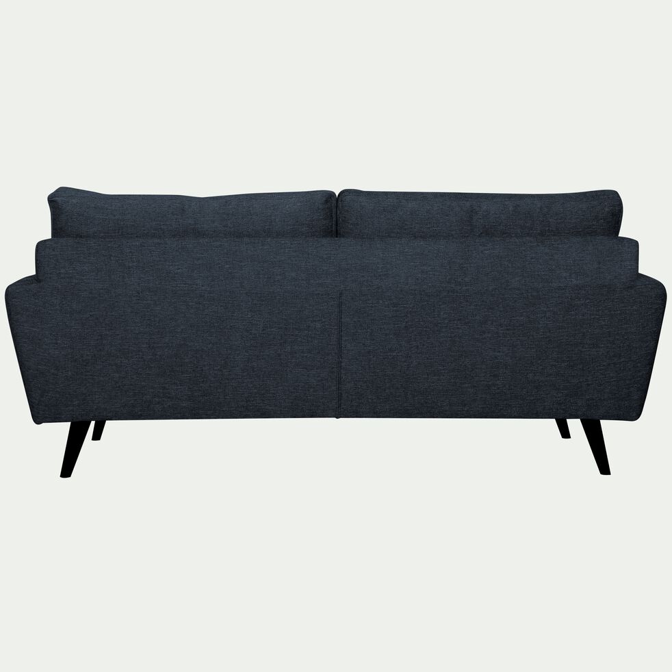Canapé 3 places fixe en tissu avec piètement noir - bleu-ICONE