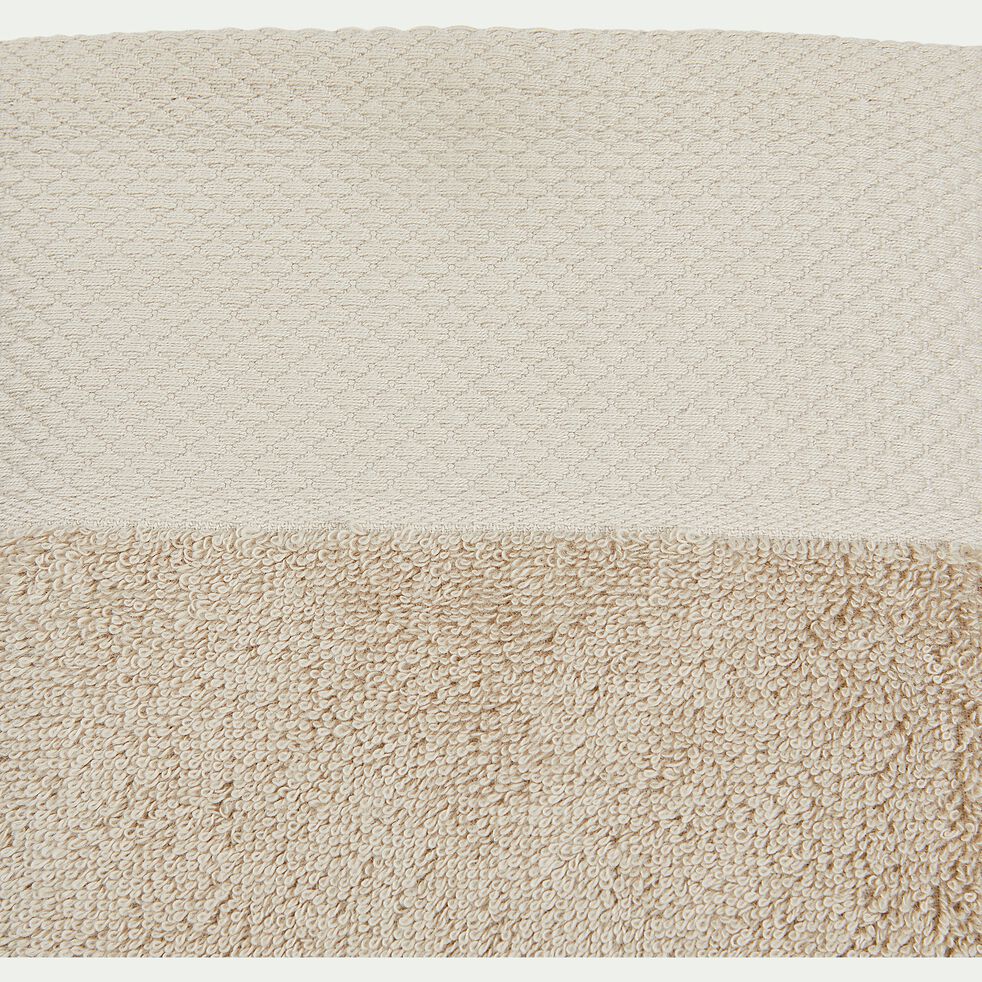 Lot de 2 serviettes invités en coton peigné - beige alpilles 30x50cm-Azur