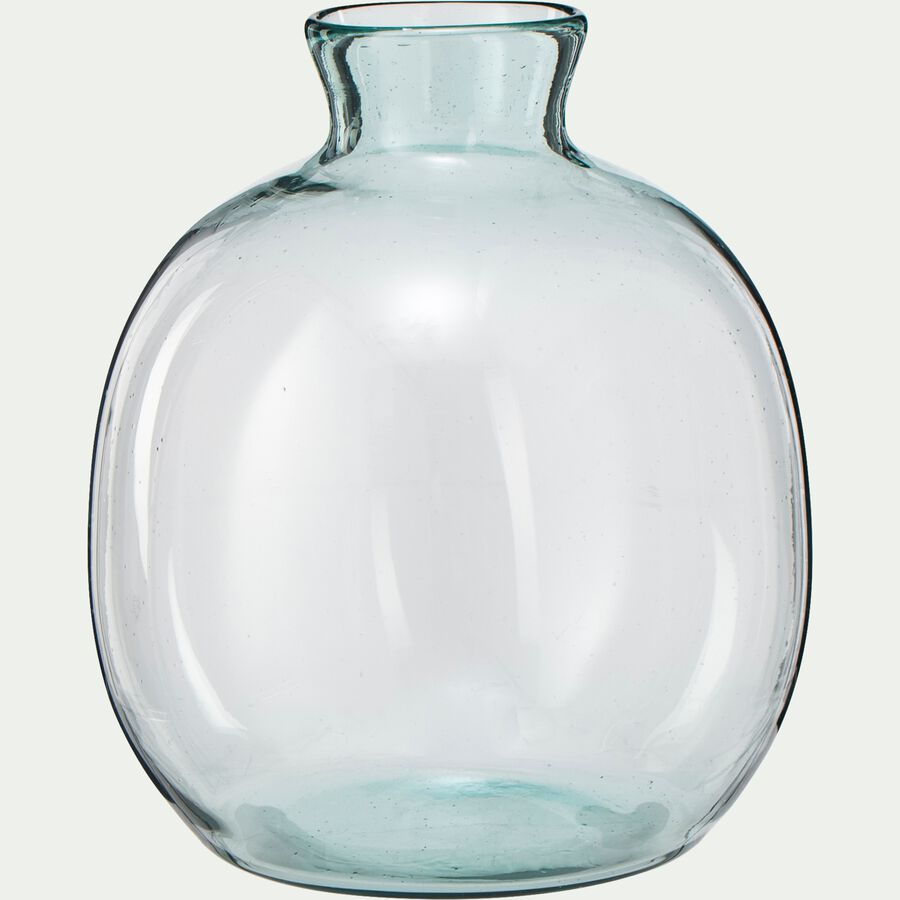 Vase bouteille en verre recyclé - transparent D23,5XH26,5cm-VACIEU