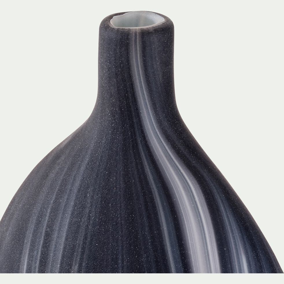 Soliflore en verre avec motifs - noir H21,5cm-VOLIRI