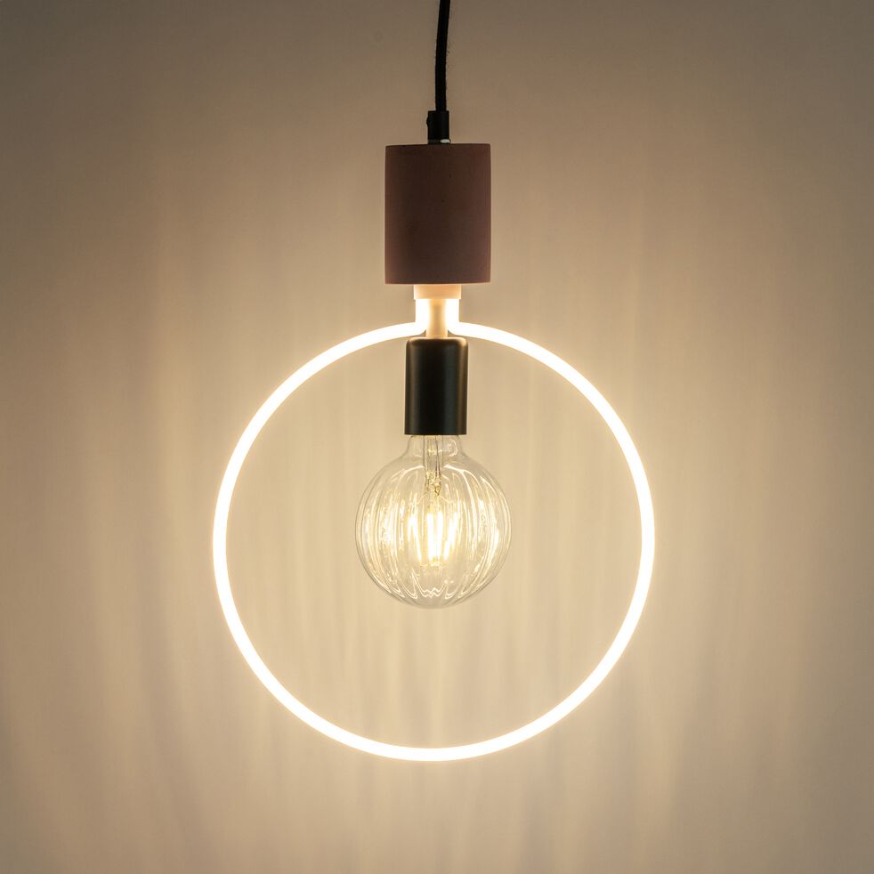 Ampoule LED fantaisie blanc chaud - noir 32,5cm-CIRCLE