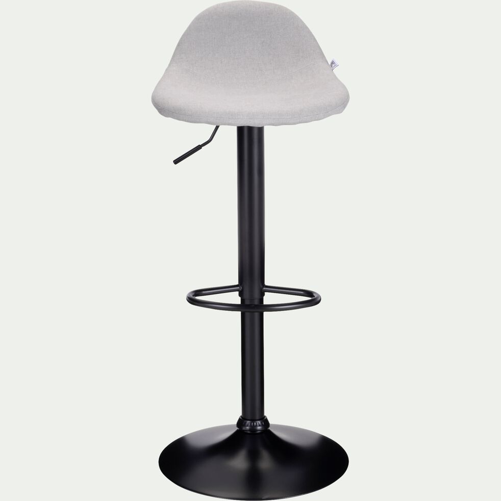 Chaise de bar en acier et tissu - gris borie H75,5cm-LIVIANA