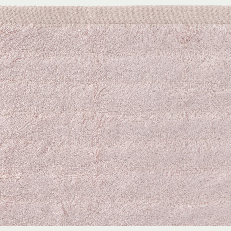 Serviette invité longues mèches en viscose et coton - rose grège 30x50cm-AUBIN
