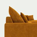 Canapé d'angle fixe droit en velours - jaune argan-SIMONA