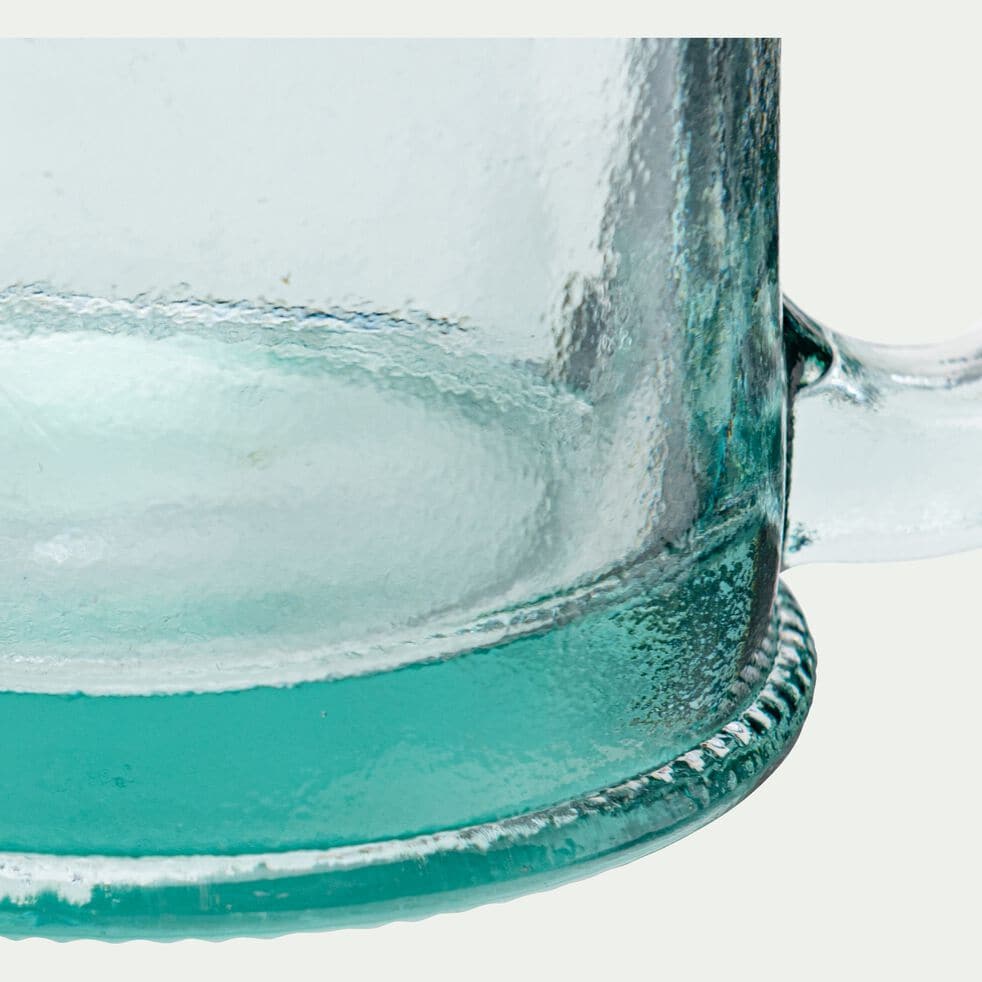 Mug verre transparent personnalisable avec anse couleur