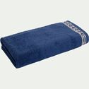 Drap de douche avec motif en coton - bleu encre 70x140cm-KISSOS