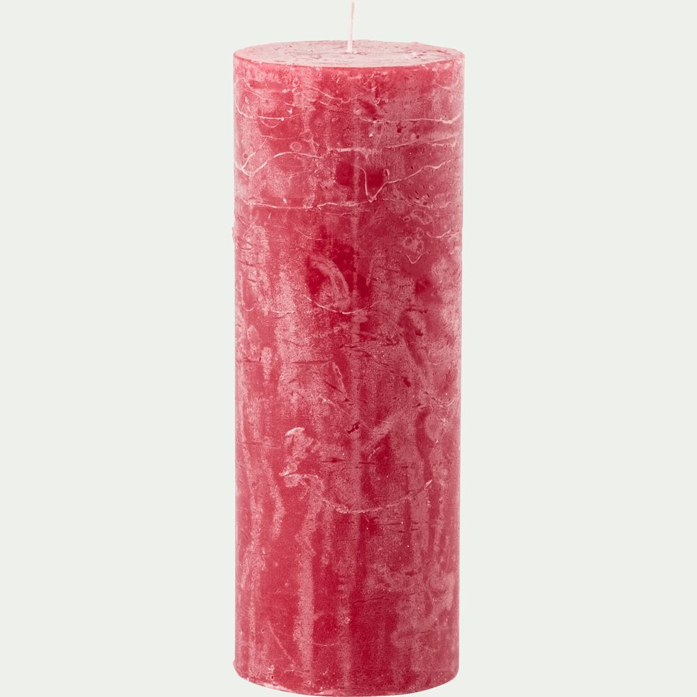 Bougie cylindrique - D7xH19cm rouge arbouse-BEJAIA