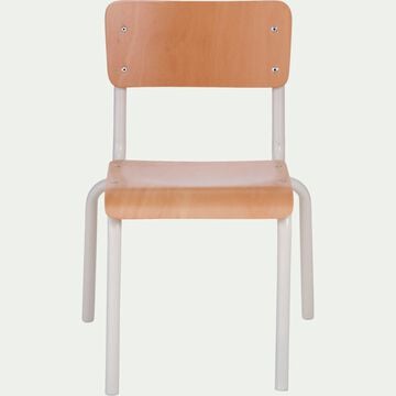 Chaise enfant en bois et métal - blanc-ELEA